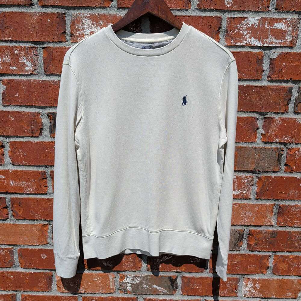 Polo Ralph Lauren Performance Sweatshirt Mens S Cream Crewneck Pullover